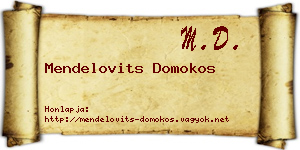 Mendelovits Domokos névjegykártya
